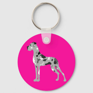 Chaveiro Silhueta de Dogue Alemão cinza