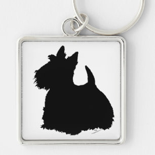 Chaveiro Silhueta do Terrier Escocês Alerta