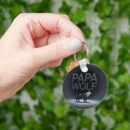 Chaveiro Silhueta Personalizada do Papai Lobo Natureza