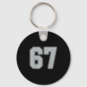 Chaveiro Silver Black White Number 67 Jersey Player Uniform