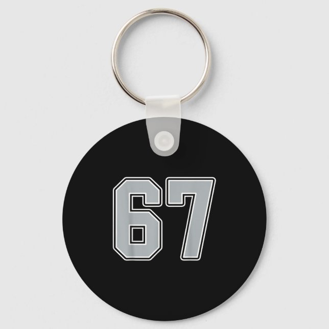 Chaveiro Silver Black White Number 67 Jersey Player Uniform (Frente)