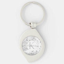 Silver Lotus Mandala Stars Glitter Monograma