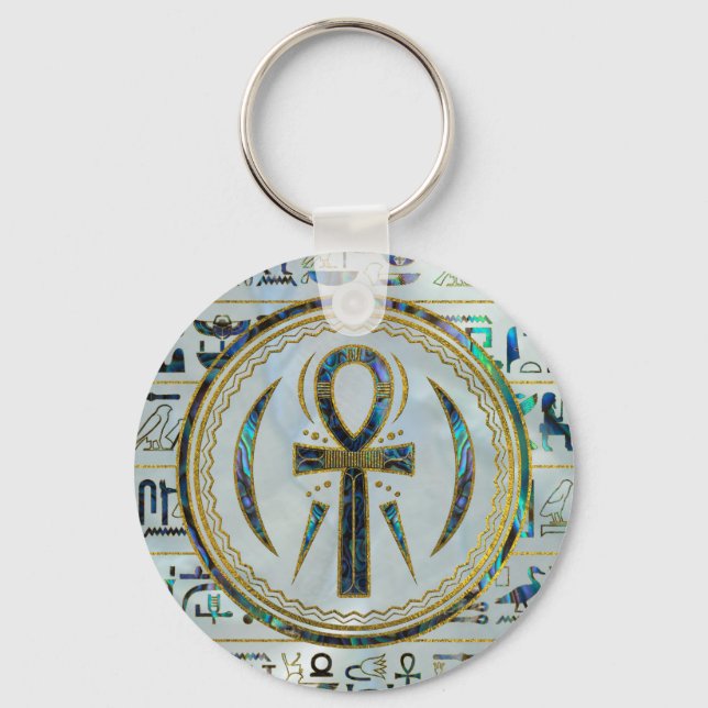 Chaveiro Símbolo Abalone Shell Egípcio Ankh Cross (Frente)