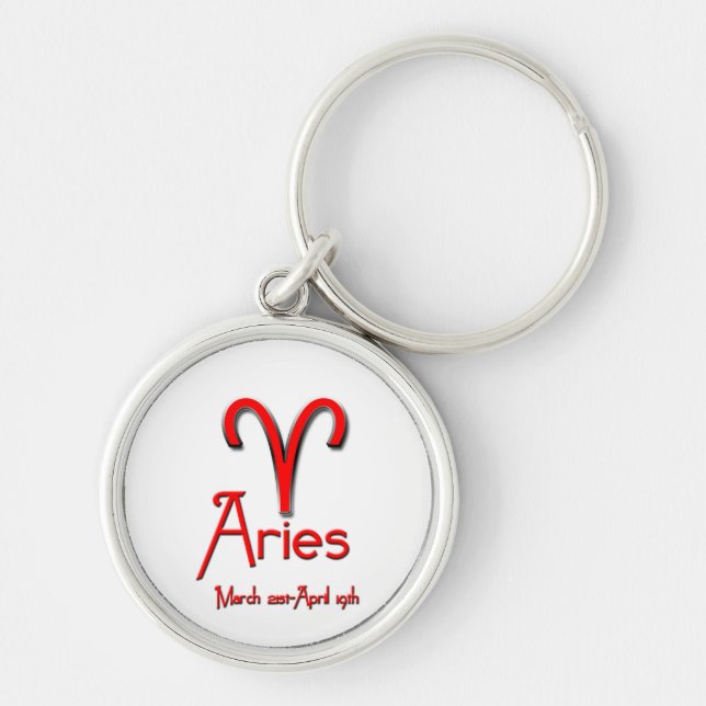 Chaveiro Símbolo Aries-Zodiac/Vermelho (Frente)