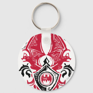 Chaveiro Símbolo Batman   Logotipo do Carimbo preto vermel