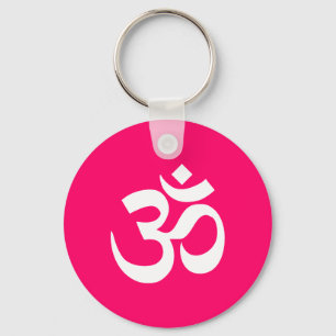 Chaveiro Símbolo cor-de-rosa e branco do OM