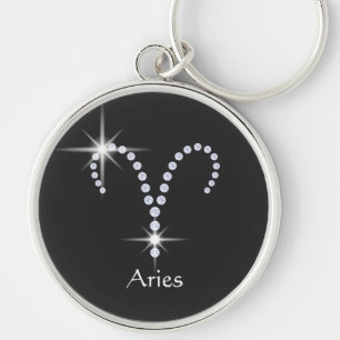 Chaveiro Símbolo de Aries Sparkly Diamantes