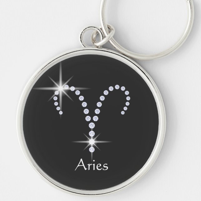 Chaveiro Símbolo de Aries Sparkly Diamantes (Frente)