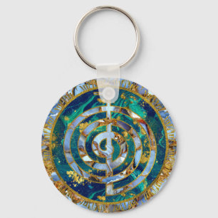 Chaveiro Símbolo de Choku Rei na mandala no mármore e no