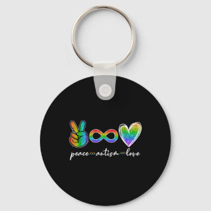Chaveiro Símbolo de Consciência do Autismo Paz Amor Infinit