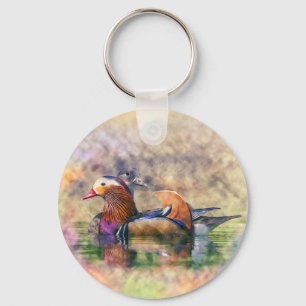 Chaveiro Símbolo de Feng Shui dos patos de mandarino da