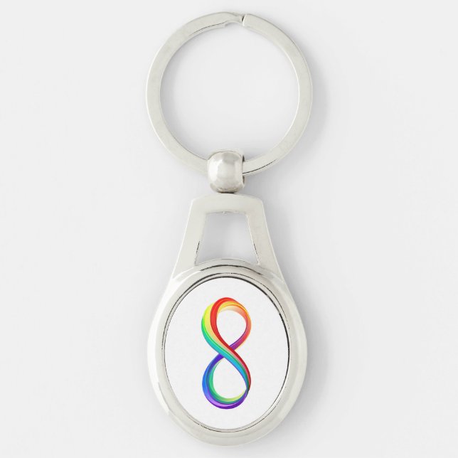 Chaveiro Símbolo de Infinidade Arco-Íris em Camadas (Frente)