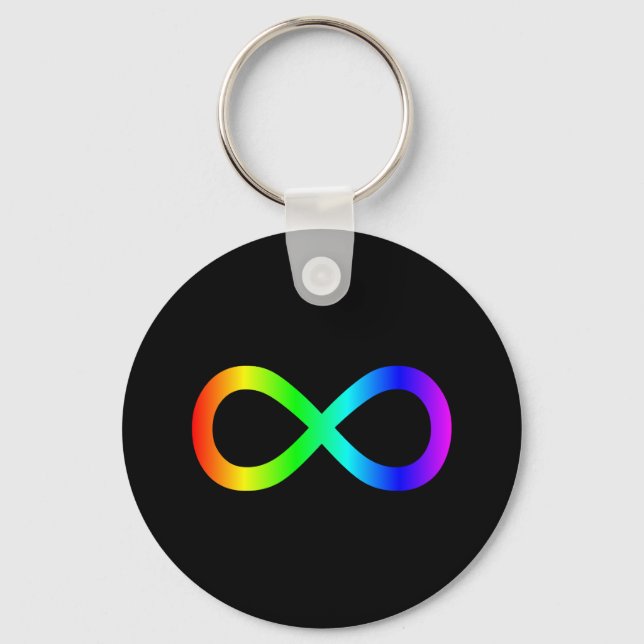 Chaveiro Símbolo de Infinito Arco-íris (Frente)