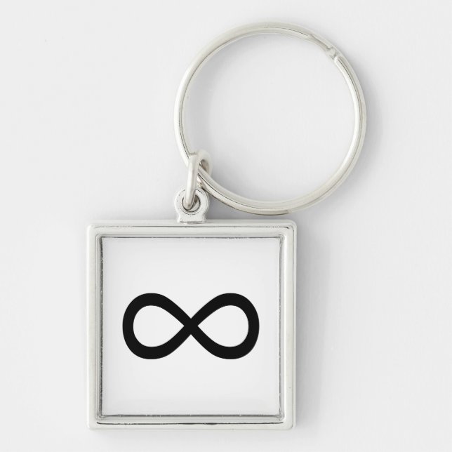 Chaveiro Símbolo de Infinito Preto (Frente)