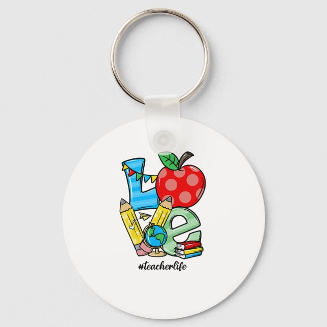 Chaveiro Símbolo de Maçã de Amor de Coisas de Ensino de Pro (Frente)