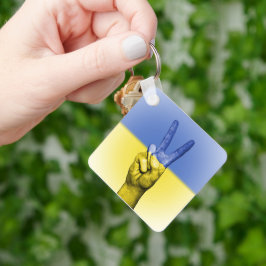 Chaveiro Símbolo De Paz Amarelo E Azul