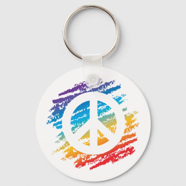 Chaveiro Símbolo de Paz Arco-Íris (Frente)