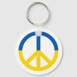 Chaveiro Símbolo de Paz de Sinalizador Amarelo Azul Ucrânia
