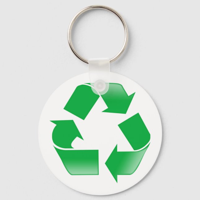 Chaveiro SÍMBOLO DE RECICLAR CLÁSSICO DO reciclagem (Frente)