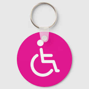 Chaveiro Símbolo deficiente ou sinal cor-de-rosa da