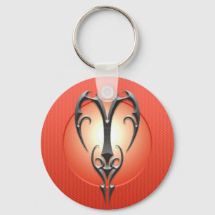 Chaveiro Símbolo do Aries do ferro, vermelho