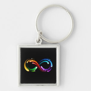 Chaveiro Símbolo do infinito de cometas arco-íris