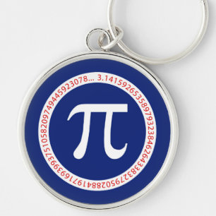 Chaveiro Símbolo do Pi no círculo em azuis marinhos