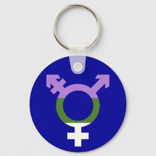Chaveiro Símbolo do transporte da bandeira de Genderqueer