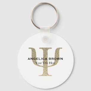 Chaveiro Símbolo Faux Glitter Psi