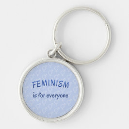 Chaveiro Símbolo feminista azul-padrão