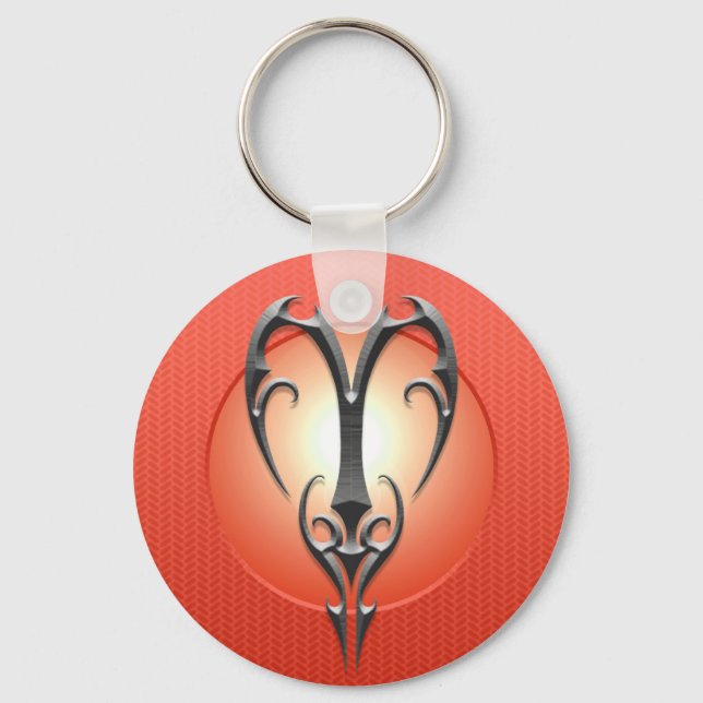 Chaveiro Símbolo Ferro Aries, vermelho (Frente)