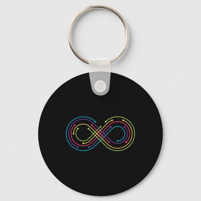 Chaveiro Símbolo Infinito Arco-Íris Orgulho Autismo Sensibi (Frente)
