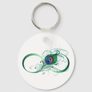 Chaveiro Símbolo Infinito com Pavão