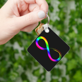 Chaveiro Símbolo Infinito Lgbt Orgulho gay Rainbow Black