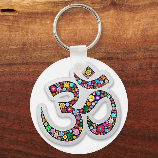 Chaveiro Símbolo Namaste Floral Yoga (Frente)