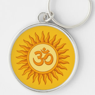 Chaveiro Símbolo Om no Design hindu espiritual solar radian