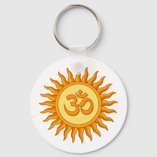Chaveiro Símbolo Om no Design hindu espiritual solar radian