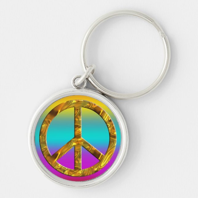 Chaveiro Símbolo PEACE - DOURADO (Frente)