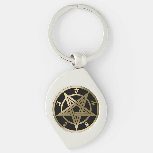 Chaveiro Símbolo pentagrama clássico (Frente)