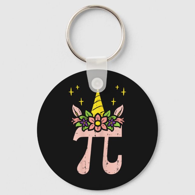 Chaveiro Símbolo Pi Day Unicorn Head Cute 314 Math Pun Geek (Frente)