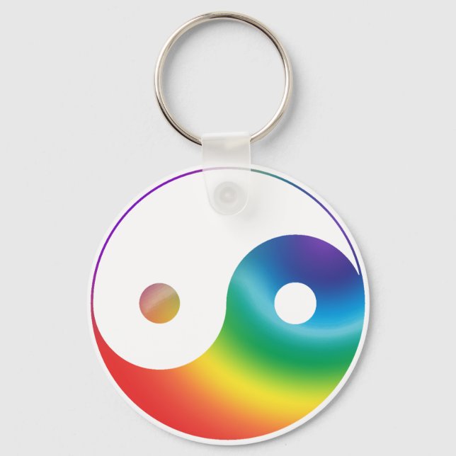 Chaveiro Símbolo Rainbow Yin Yang (Frente)