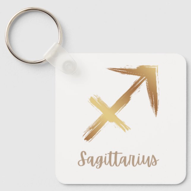 Chaveiro Símbolo Sagittarius Dourado vendido rexto (Frente)