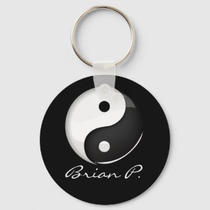Chaveiro Símbolo Shiny Round Yin Yang Personalizado