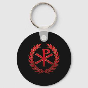 Chaveiro Símbolo SPQR do Império Romano Rho Chi Vermelho
