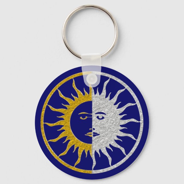 Chaveiro Símbolo SUN & MOON - prata dourada (Frente)