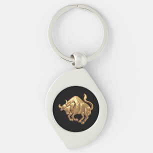 Chaveiro Símbolo Tone Taurus Zodiac Sinal Bull Dourado