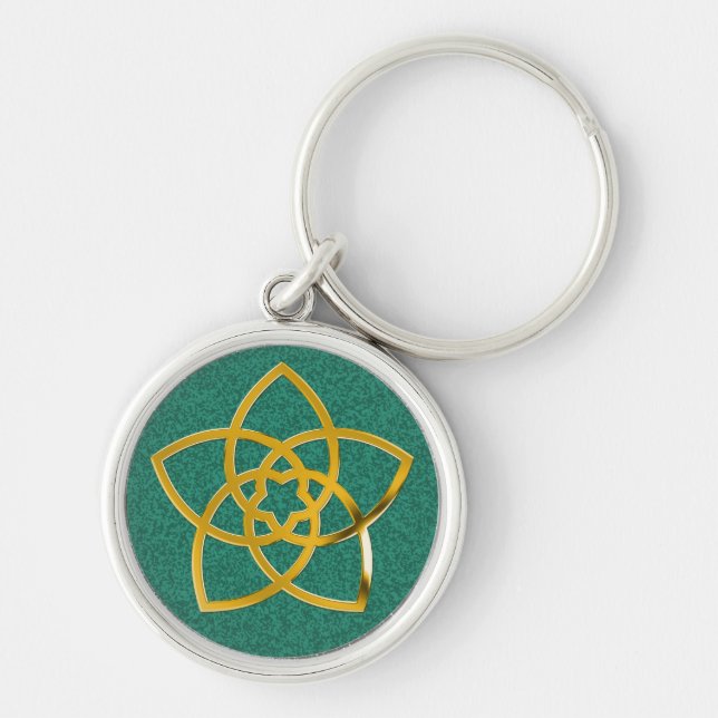 Chaveiro Símbolo Vênus Flor / DOURADO (Frente)