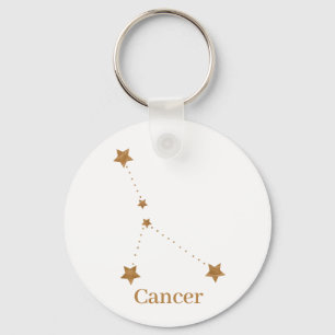 Chaveiro Símbolo Zodiac Moderno - Cancer Dourado  Elemento