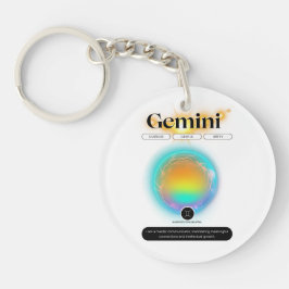 Chaveiro Símbolo Zodiac Moderno Gemini Cita Elemento Ar