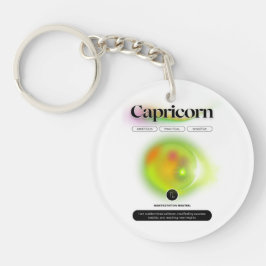 Chaveiro Símbolo Zodiano Moderno Capricórnio Citação Elemen